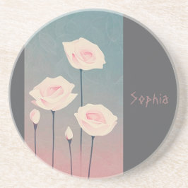 Porta-copos Badge Rond 5 Cm Roses, personalized