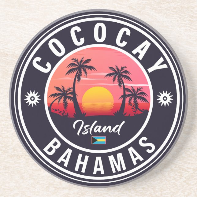 Porta-copos Bahamas de Coco Cay Retro Souvenirs 60s (Frente)