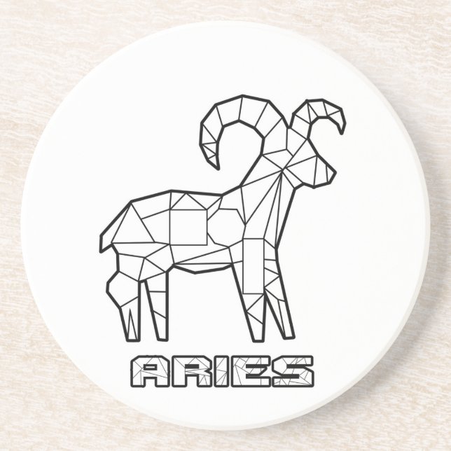Porta-copos Bala de Cerveja com Signo de Áries (Frente)