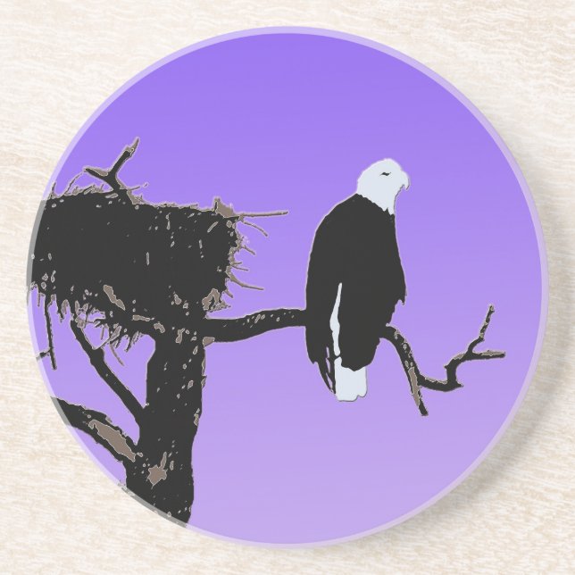 Porta-copos Bald Eagle em Sunset - Arte original sobre a vida  (Frente)