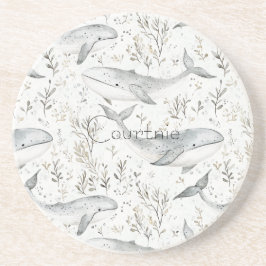 Porta-copos Baleias de Cinza Oceânica