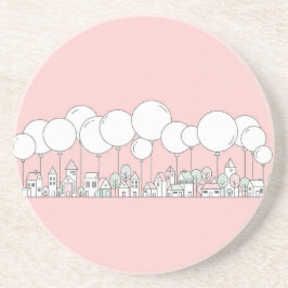 Porta-copos Balões sobre a cidade por Natasha Us