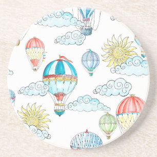 Porta-copos Balões Vintage: Whimsical Watercolor Sem Costura.