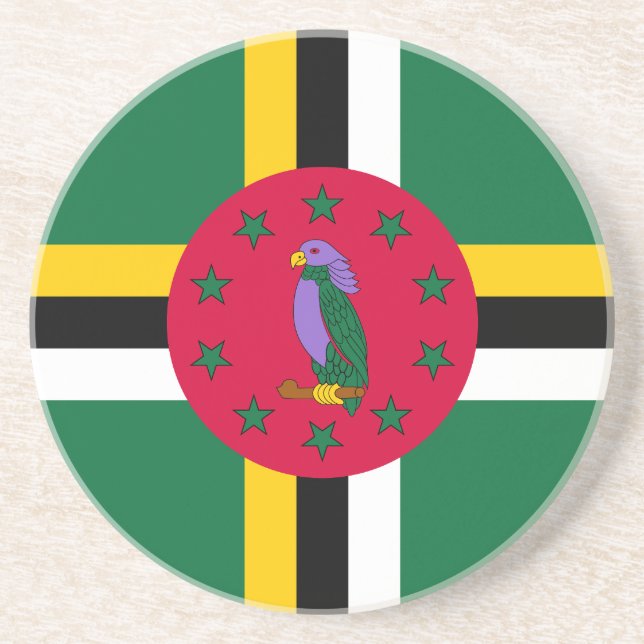 Porta-copos Bandeira da Dominica (Frente)