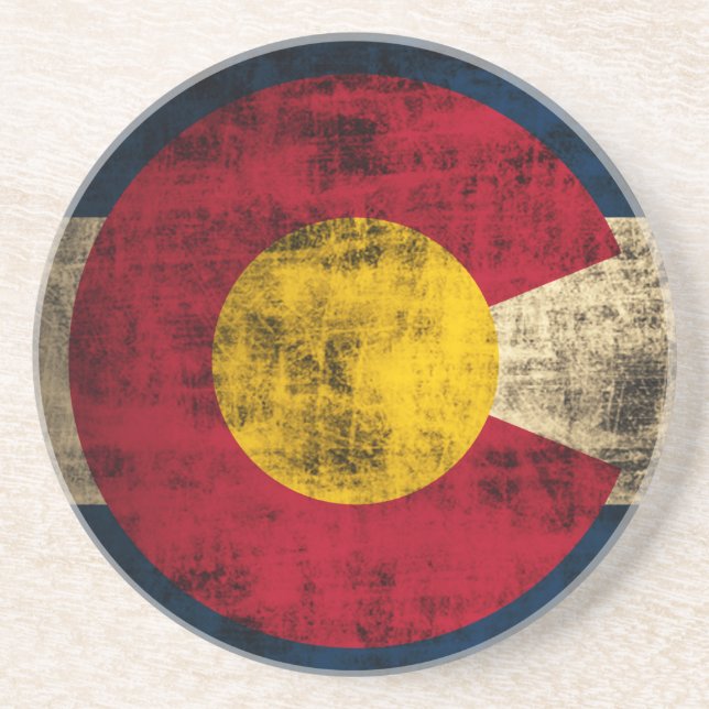 Porta-copos Bandeira de Colorado do Grunge (Frente)