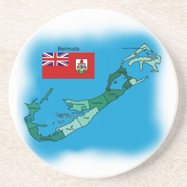 Porta-copos Bandeira e mapa de Bermuda (Frente)
