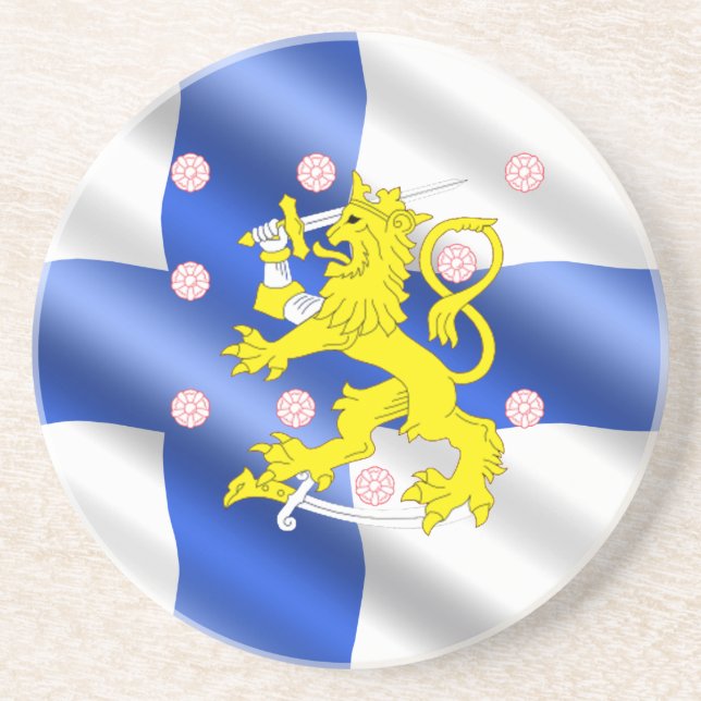Porta-copos bandeira finlandesa (Frente)