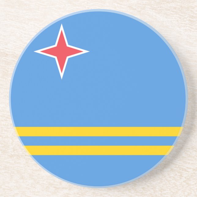 Porta-copos Bandeira Patriótica de Aruba (Frente)