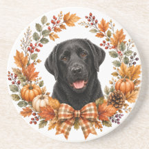 Bandeja de Outono com Labrador Preto