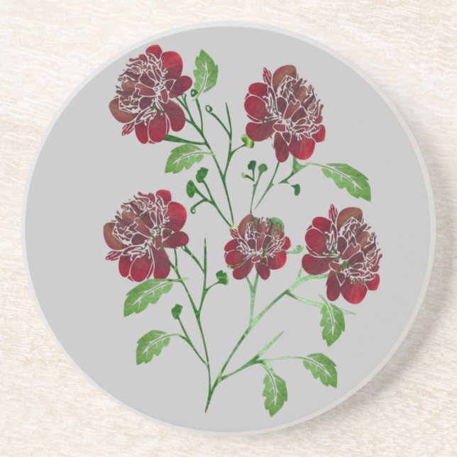 Porta-copos Bandeja Floral Vermelha (Frente)