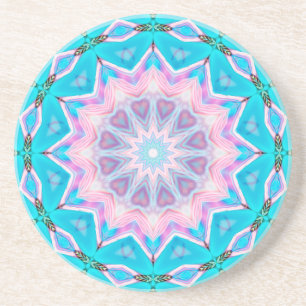 Porta-copos Beachy Boho Love Mandala Rosa e Blue Mandala