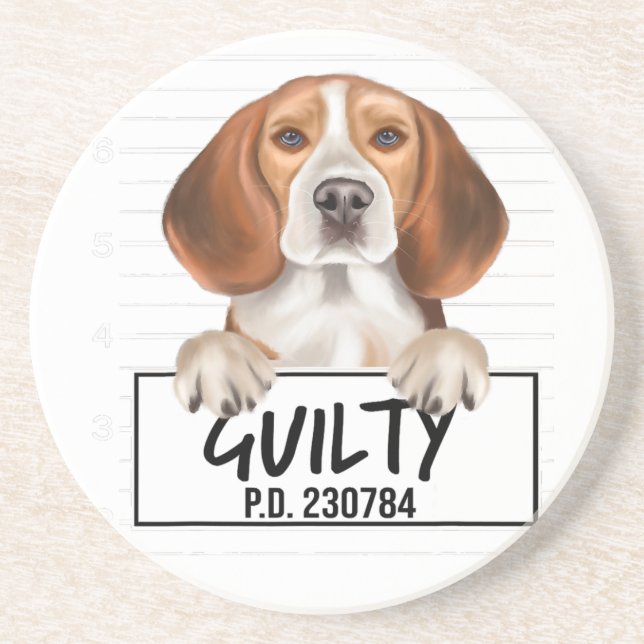 Porta-copos Beagle Mugshot Guilty Dog (Frente)