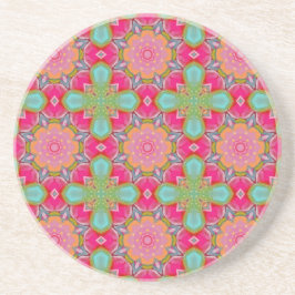 Porta-copos Beautiful Hot Pink and Green Floral