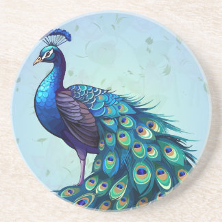 Porta-copos Beautiful Peacock Round