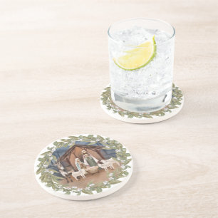 Porta-copos Bebê Jesus na Natividade Manger 