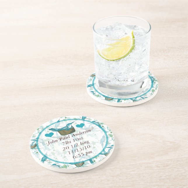 Porta-copos Bebê Passarinho Antigo com Coasters de Mamãe e Pap (Lateral)