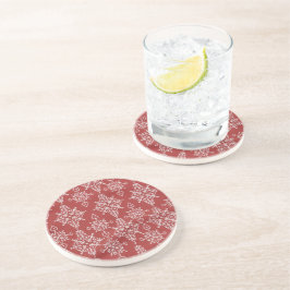 Porta-copos Bebida Ornamental Floco de Neve Vermelho Branco
