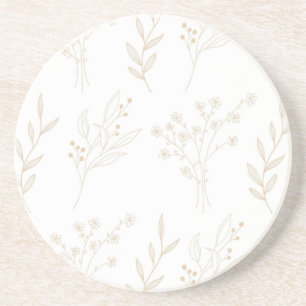 Porta-copos Beige Floral Boho Wedding
