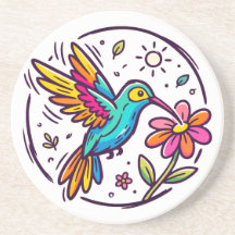 Beija-flor de desenho animado vibrante