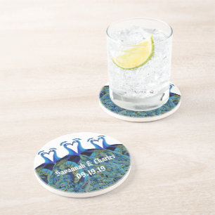 Porta-copos Beijando Peacocks