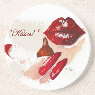 Porta-copos Beijos!"Porta-copos