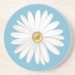 Porta-copos Bela Flor de Margarida em Turquesa