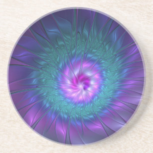 Porta-copos Beleza Floral Abstrata Arte Fractal Colorida Flor