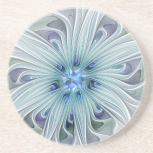 Porta-copos Beleza Floral Abstrato Moderno Flor Azul Pastel