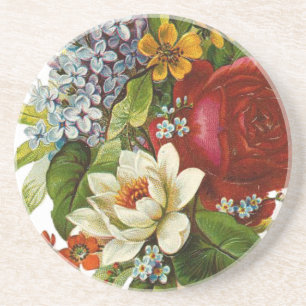 Porta-copos Belo Buquê Romântico de Verão com Rosa vermelha