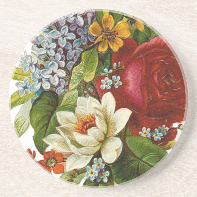 Porta-copos Belo Buquê Romântico de Verão com Rosa vermelha (Frente)