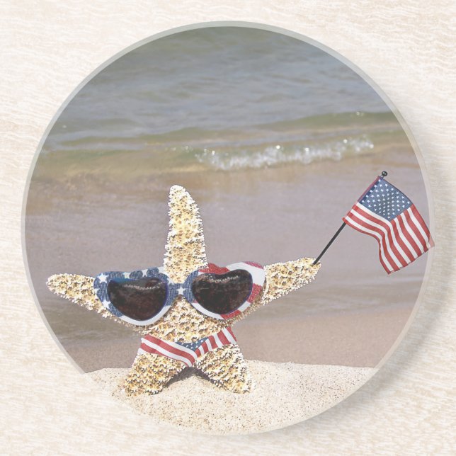 Porta-copos Bikini Starfish com bandeira americana (Frente)