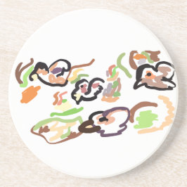 Porta-copos Birds and autumn