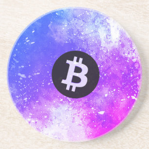 Porta-copos Bitcoin Aquarela (Estilo 2 - Miami)