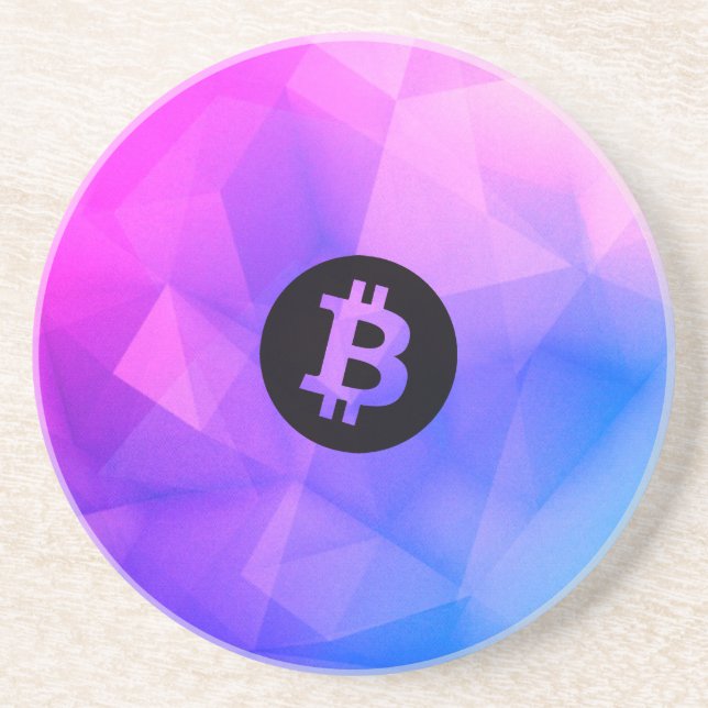 Porta-copos Bitcoin Cristal (Frente)