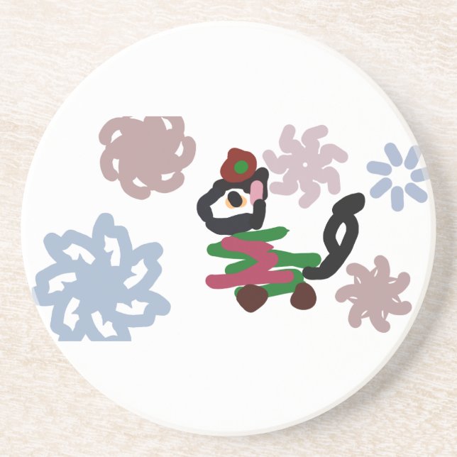 Porta-copos Black cat winter  (Frente)