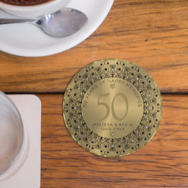 Porta-copos Black Mandala No Dourado 50º Aniversário De Casame