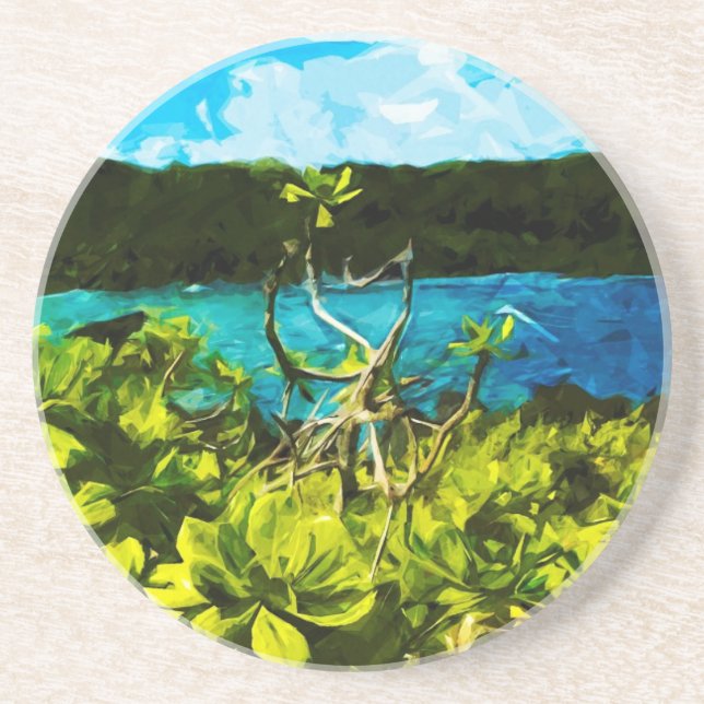 Porta-copos Black Sand Beach na estrada para Hana Maui Abstrat (Frente)