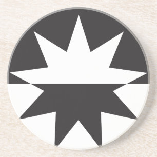 Porta-copos Black White Deco Star Sunburst