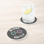 Porta-copos Bloom Softly Spring Floral Design Pastel Cottageco<br><div class="desc">A beautiful spring-inspired floral design featuring the phrase “Bloom Softly” with pastel flowers and butterflies. This artwork reflects the freshness of spring,  blooming nature,  and soft aesthetic vibes.

Perfect for gifts,  apparel,  and accessories during the spring season.</div>