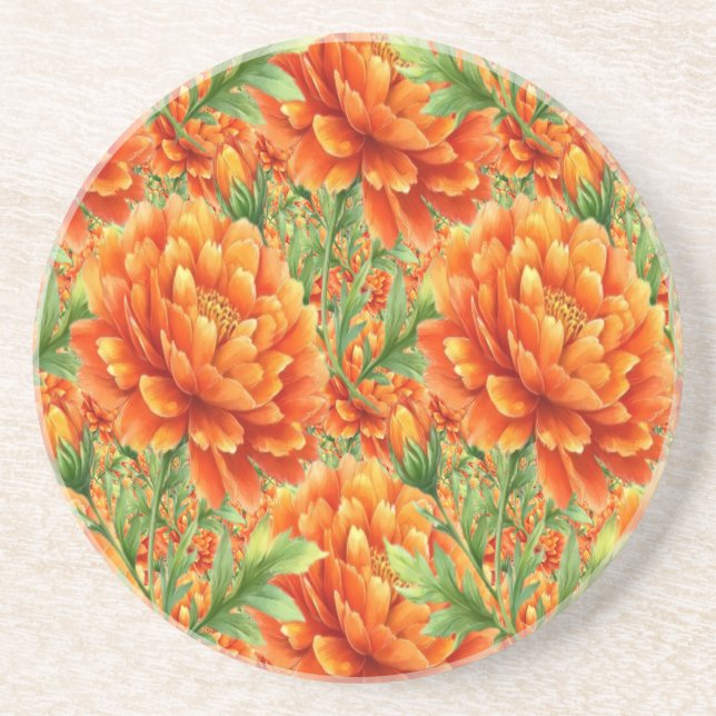 Porta-copos Blooms de Laranja Radiante (Frente)