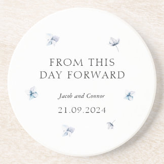 Porta-copos Blue Hydrangea Modern Wedn Favor Portas copos