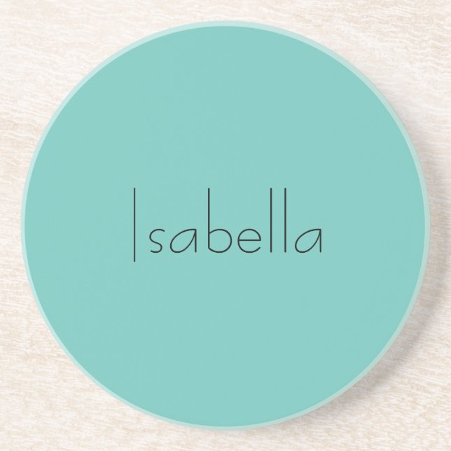 Porta-copos Blue Plain Creative Modern Name Minimalist (Frente)