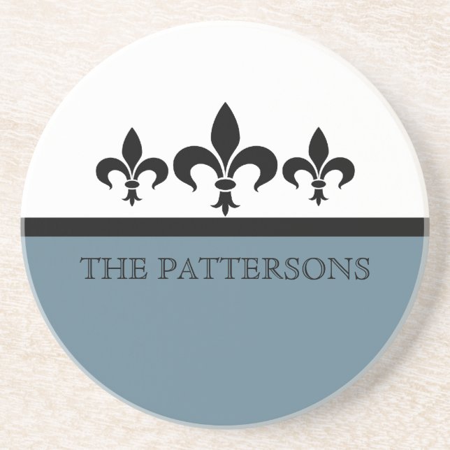 Porta copos Blue Swanky Fleur De Lis (Frente)