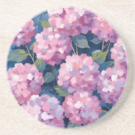 Porta-copos Blush Pink Hydrangeas Floral