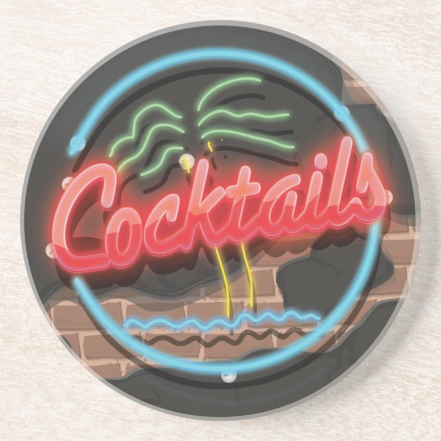 Porta-copos Boate de Cocktail Neon (Frente)
