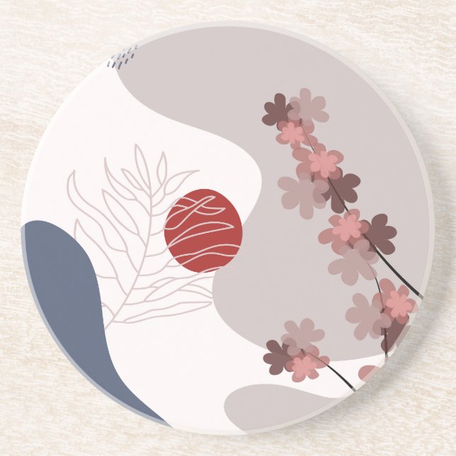 Porta-copos Boho Azul Magenta Botânico (Frente)