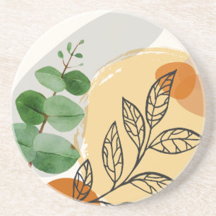 Porta-copos Boho Verde Botânico Laranja