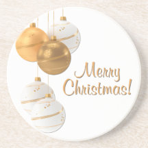 Bolas de Natal Douradas e Brancas com Texto Person