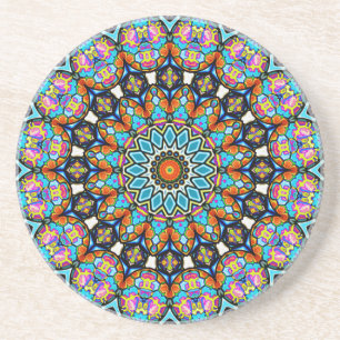 Porta-copos Bolas de Vidro Coloridas Mandala