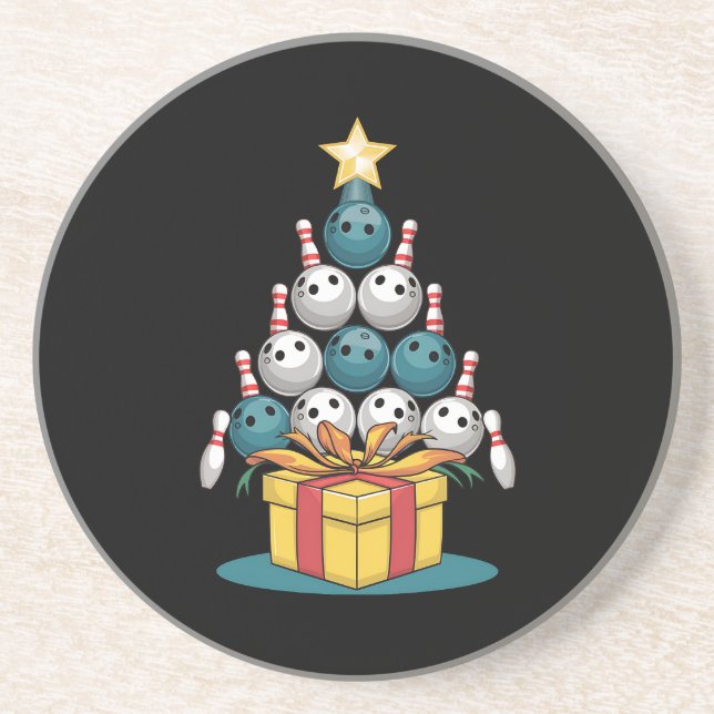 Porta-copos Boliche Engraçada Árvore de Natal Luzes de Natal P (Frente)